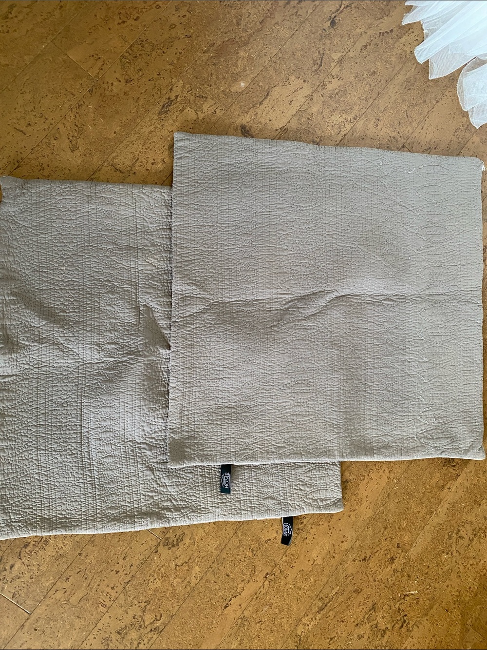 Neutral Quilted Pillow Euro Shams Pair - Greige by Johnson Home 25”x25”